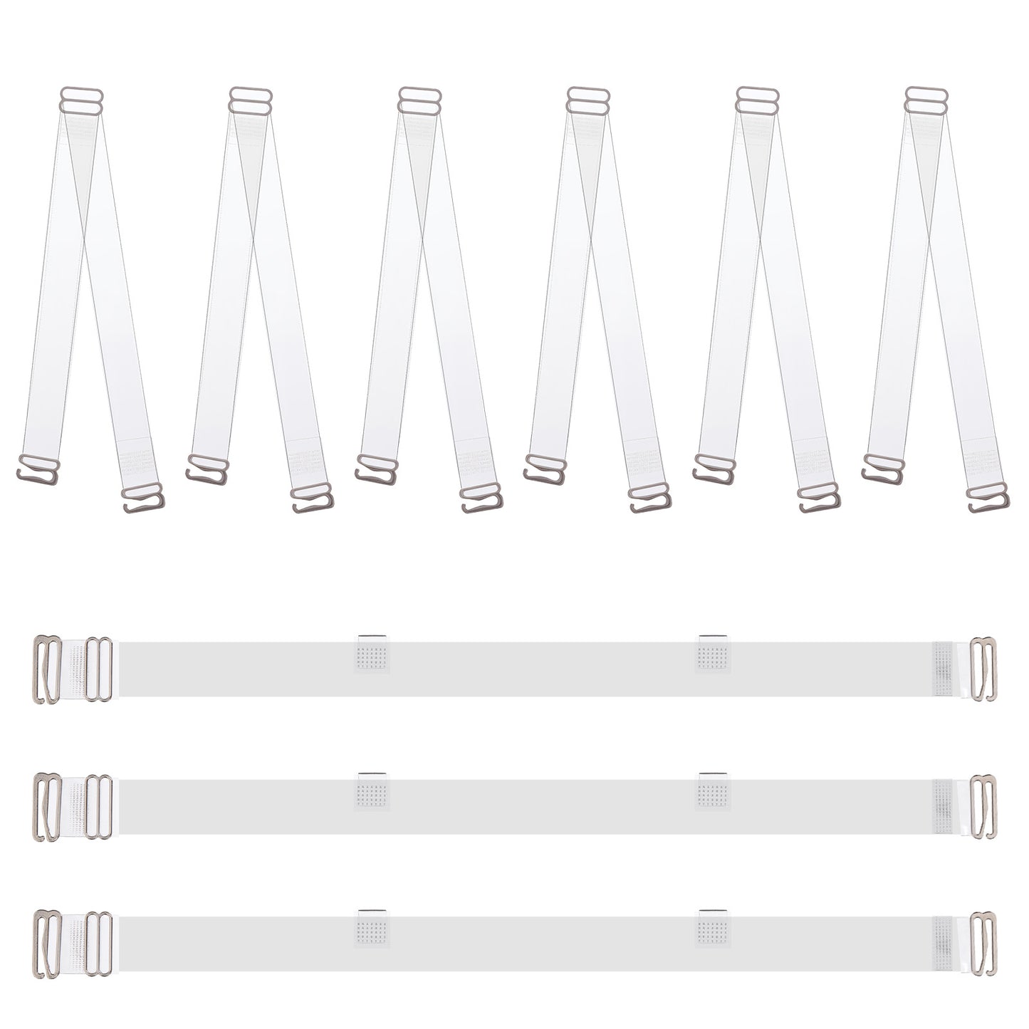 BOHUIZ Clear Bra Straps for Women, 9 Pcs Soft Non-Slip Adjustable Bra Straps Invisible 13 Mm Thin TPU Clear Back Strap Shoulder Strap Replacement for Women Dancers Strapless Bras