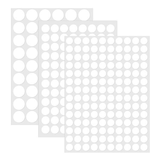 LXUEJIE 580 Pcs Screw Cover Stickers, 3 Sizes 12mm/15mm/21mm White Self-Adhesive Screw Hole Covers for Wood Cabinets, Drawers, Wardrobes, Tables - Easy Installation High Adhesive Strength