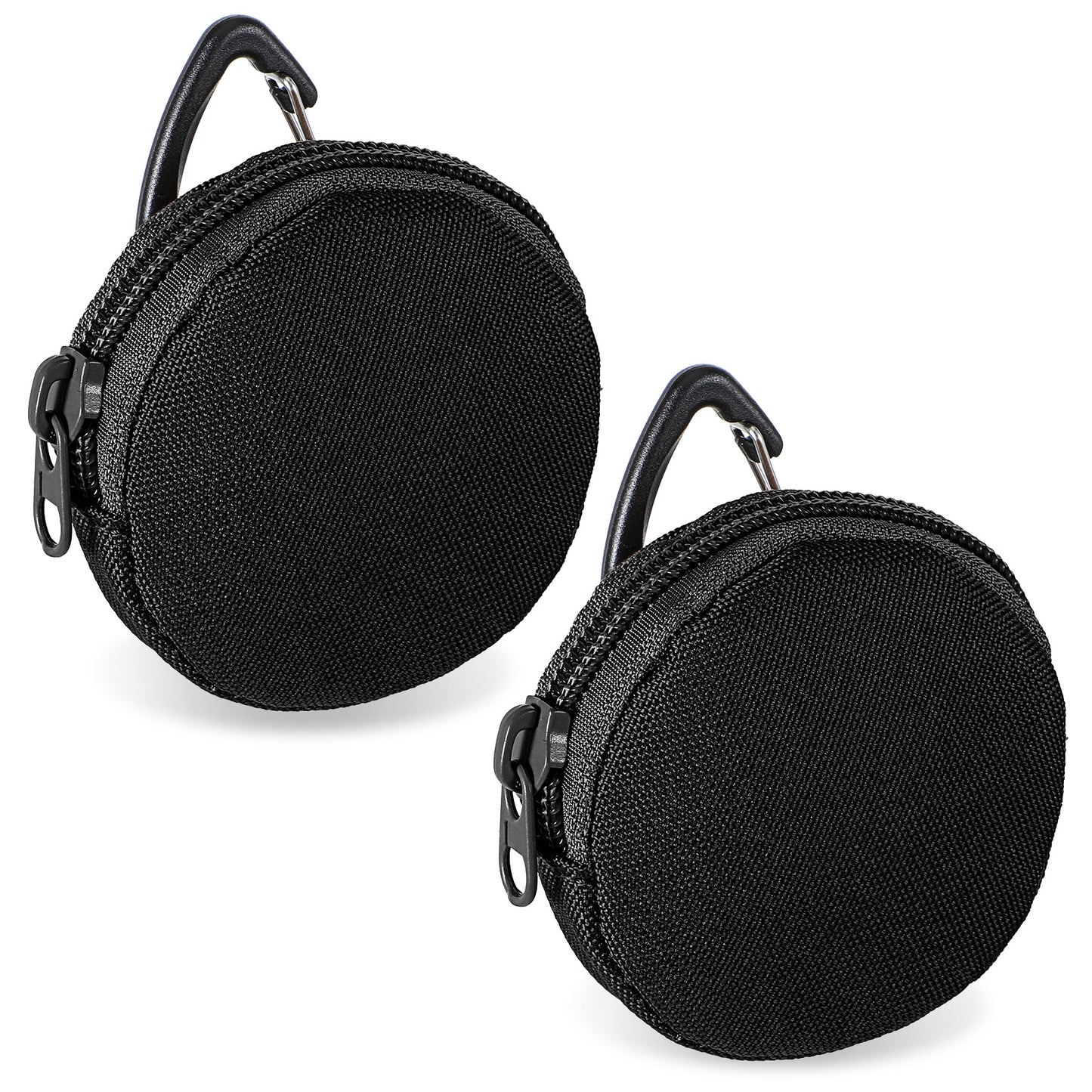 AOZUO 2 Pack Dog Treat Pouches, Small Portable Training Walking Treat Bag for Puppies with Clasp Reusable Pet Treat Container, Zipper Closure to Avoid Spilling, Travel or Outdoor Use(Black)