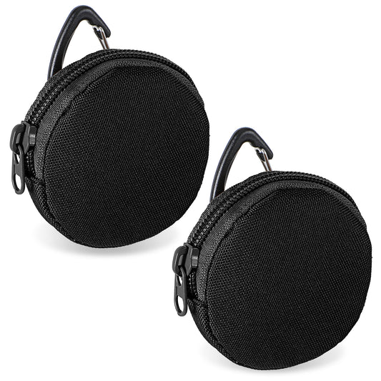 AOZUO 2 Pack Dog Treat Pouches, Small Portable Training Walking Treat Bag for Puppies with Clasp Reusable Pet Treat Container, Zipper Closure to Avoid Spilling, Travel or Outdoor Use(Black)