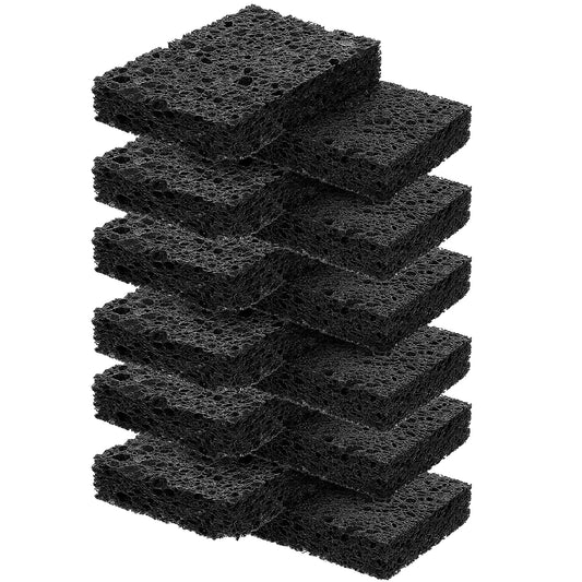 MBAIYO 12 Pack Non-Scratch Scrub Sponges, Wood Pulp Double-Side Sponges Multi-Purpose Cleaning Sponges for Kitchen Dishes Non-Stick Cookware