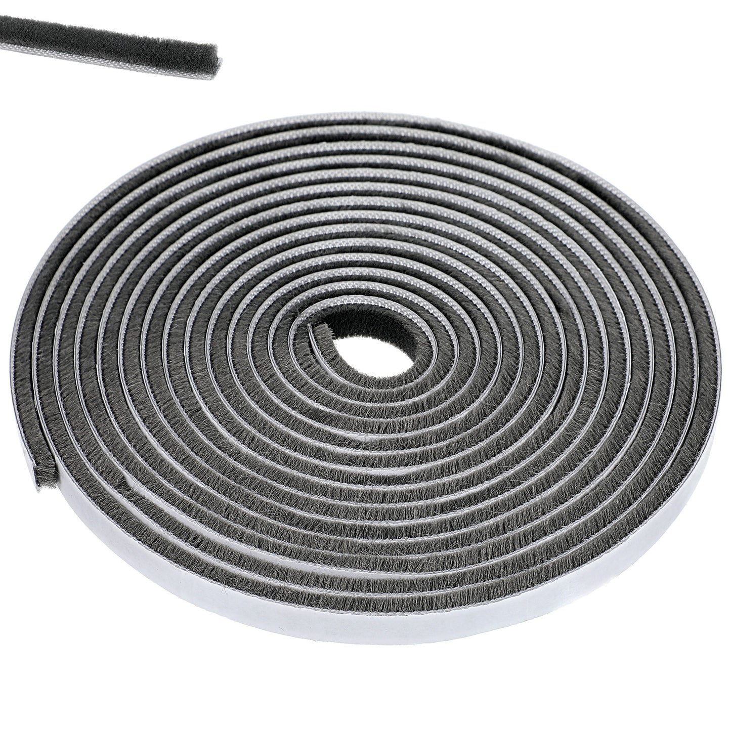 WJIAAA 10m Brush Weather Stripping, Draft Excluder for Doors Windows, Self-Adhesive Seal Strip, 10 Meters(L) x 9 mm(W) x 5mm(T) Brush Weather Stripping Tape for Sliding, External Doors, Window Grey
