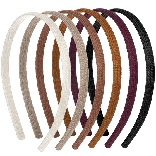 HJZHII 6Pcs Thin Headbands for Women, Trendy Headband No Headache Pressure Headbands Non Slip Fabric Knitted Skinny Narrow Hairbands Head Bands for Makeup Washing Face Hair Accessories