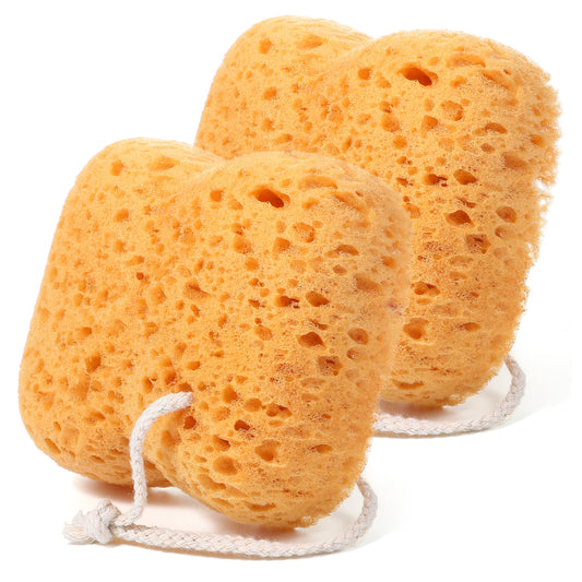AOZUO 2pcs Sponges Bath, Larger Bath Sponge Honeycomb Shower Body Sponge Soft Exfoliating Shower Puff Dense Foam for Gentle & Deep Cleansing for Women and Men