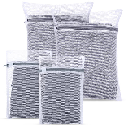 JIEYAO Mesh Laundry Bags, 4 Pcs Lingerie Bags for Washing Delicates, Honeycomb Mesh Garment Bag Net Laundry Bag with Strong Zipper for Washing Machine(2 Medium 40x30cm/16x12in,2 Small 30x20cm/12x8in)