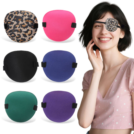 BOHUIZ 6Pcs Eye Patch, 3D Adjustable Medical Eye Patch for Adults and Kids, Amblyopia Lazy Eyes Patches for Left or Right Eyes, 6 Colors Soft EyePatches