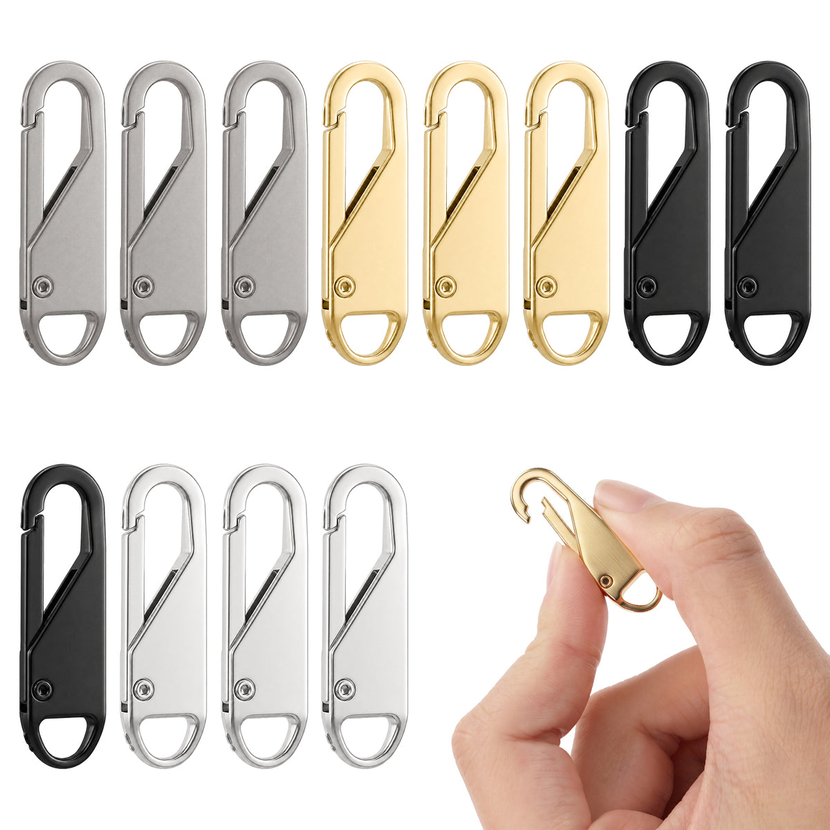Yuanchu 12 Pcs Zipper Pull Replacement, Easy Detachable Zipper Repair Tabs