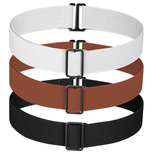 Cobee 3Pcs Elastic Belts for Women, Invisible No Show Stretch Belt, Womens Belts for Jeans Sweater Tuck Band Jeans Dresses(Style B)