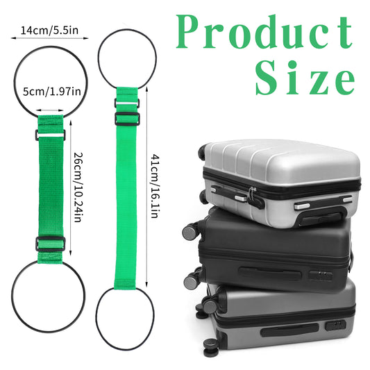 HJZHII 2pcs Luggage Straps for Add a Bag Bungees, Elastic Fastening Belt for Attaching Extra Bags Purse to Suitcase Adjustable Rope Binding Strap for Handle Handbag Backpack Carryon Travel(Color A)