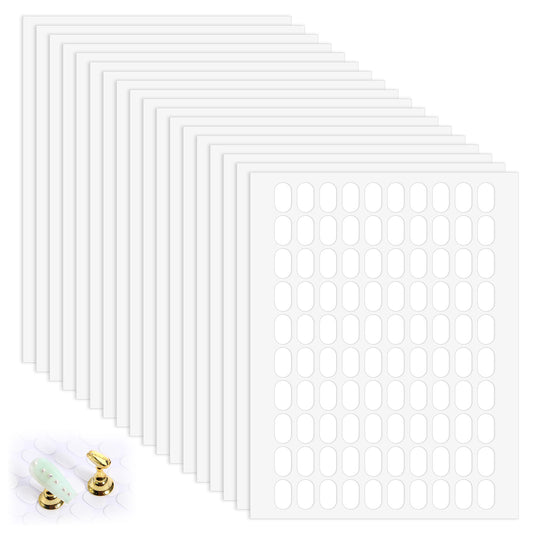 HJZHII 1800pcs False Tip Double Sided Adhesive Tapes, Double Sided Nail Tape Pre-Cut Nails Display Strips Clear Nails Stand Sticky Tabs for Nail Art Stand Practice Holder Color Chart Book