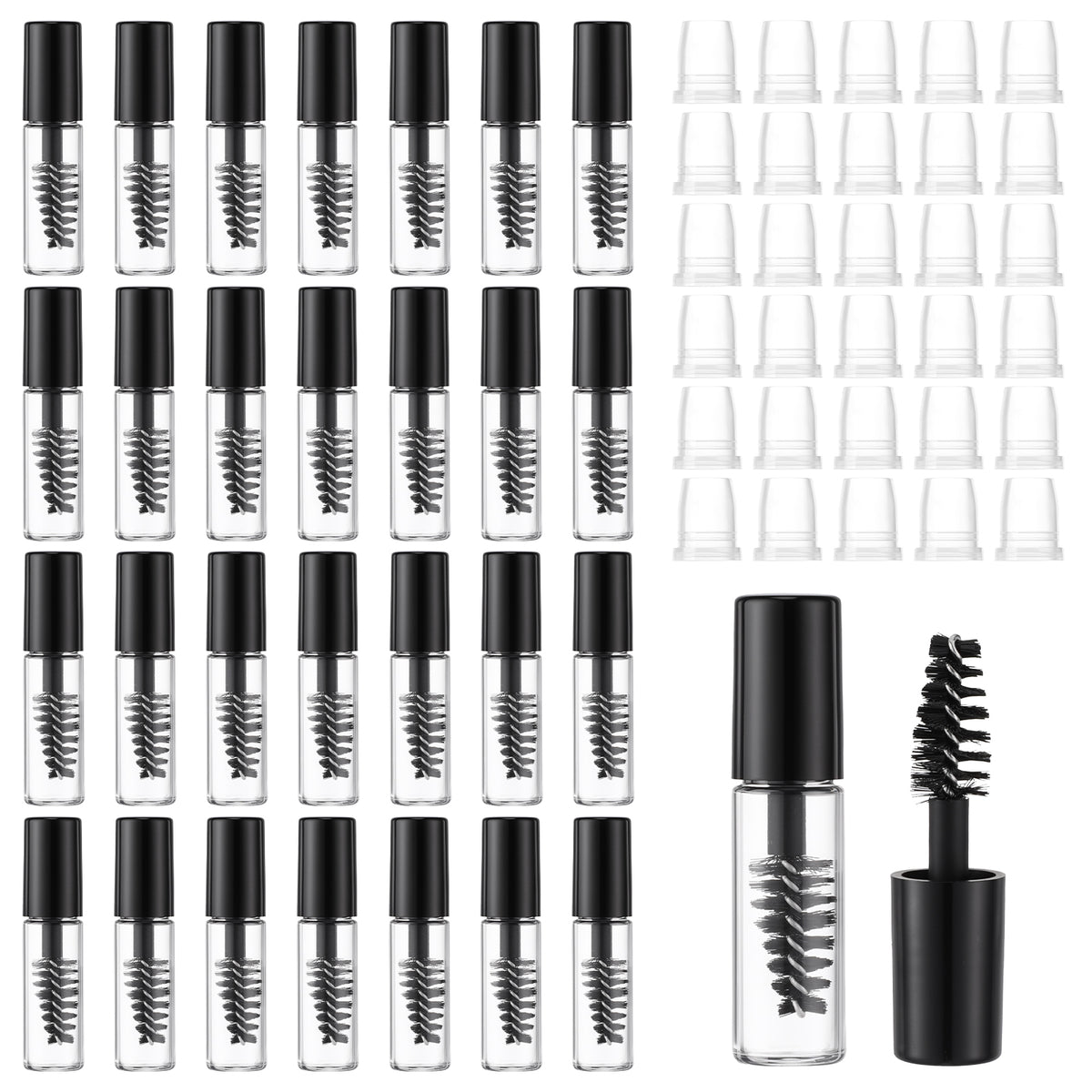 cobee 30Pcs Empty Mascara Tubes with Wand, 2ml Travel Size Mascara Bottles