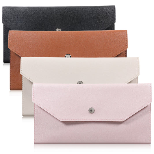 HJZHII 4Pcs Cash Envelope Wallet, Reusable Cash Holder for Women 4 Colors Money Envelopes Bag Budget Stuffing Wallet Leather Money Management System for Budgeting Cashs Check Billing Planner
