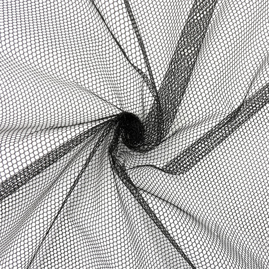 IANFAN 63 X 61 Inch Black Mesh Fabric, Slightly Stretchy Nylon Netting Fabric Soft Mesh Netting for Shopping Bag Backpack Pocket Nettings Bag Nettings Clothes Sewing