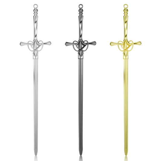 LXUEJIE 3 Pack Letter Openers, Stainless Steel Mail Opener Tool, Sword Letter Opener with Ergonomic Handle, Envelope Slitter Fancy Envelope Openers, Home and Office Mail Supplies (Gold, Silver, Black)
