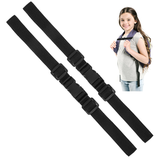 BOHUIZ 2 Pack Adjustable Backpack Chest Strap, Replacement Sternum Straps For Backpacks, Chest Strap for Backpack Secures with Snap Buckles for Outdoor Fabric Backpack Straps (Black)