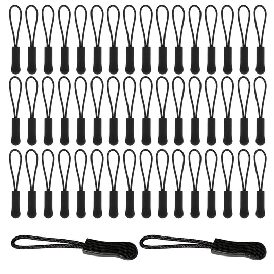 LIQWEI 50Pcs Zipper Pull, Backpacks Zipper Pulls, Zippers Pulls Replacement Zippering Pull Tab, Luggage Zippers Pulling for Luggage, Backpacks, Jackets, Purses, Handbags