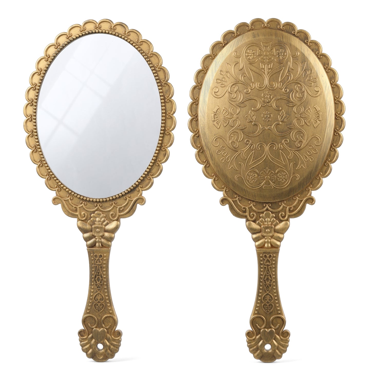 SULIKJHUI 1Pcs Vintage Handheld Mirror, 25 x 11.5cm Hand Mirror With Handle