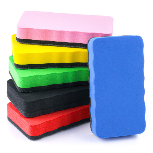HJZHII 6 Pcs Magnetic Whiteboard Eraser, Colorful Dry Eraser with Thick Felt Pad Office Erasers Whiteboard Dry Erasers for Home Office （10.2 x 5.5 x 2cm）