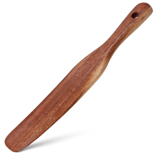HJZHII Skinny Spurtle, Teak Wooden Spurtle for Sourdough Starter Dough Spreading Baking Mixing Scraping Spoon Wood Kitchen Utensils Dough Whisk Bread Stirring Mixer for Bake