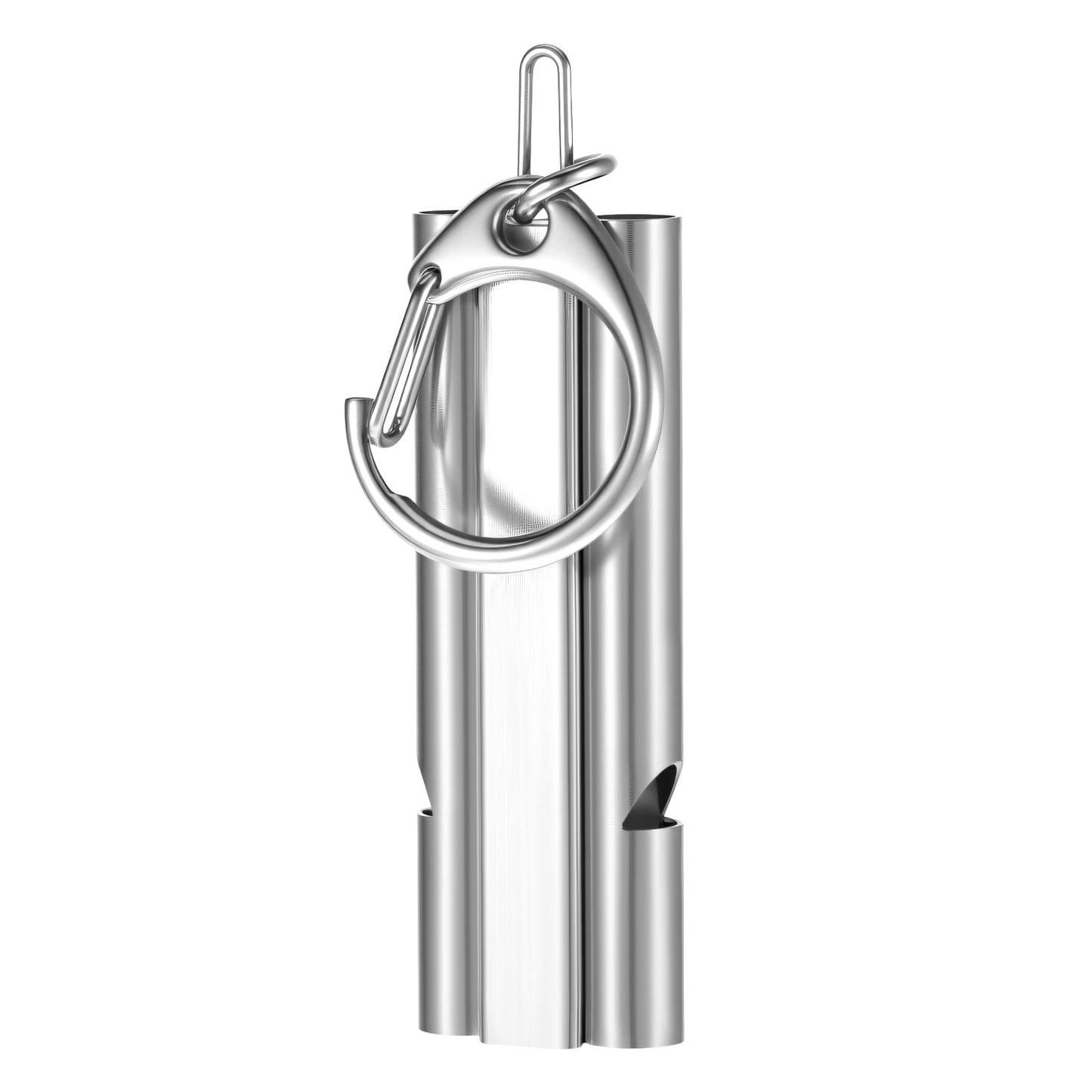 TIESOME Stainless Steel Survival Whistle, Double Tube Emergency Safety Whistle with Keyring 130dB Loud Whistle for Camping Hiking Outdoor Boating Rescue Signaling