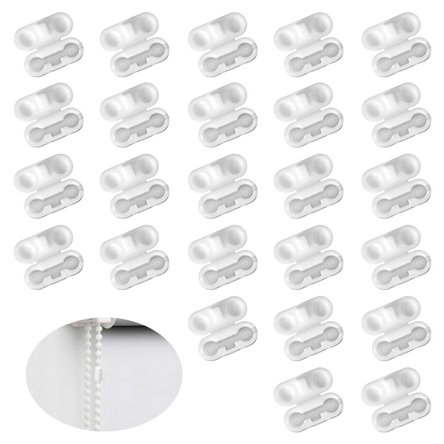 TIESOME 30 Pcs Plastic Beaded Chain Connector, Roller Shade Beaded Chain Connector Ball Chain Connector for Repair Roller Blind Replacement Parts for Roller Blind Replacement Parts Repair Fittings