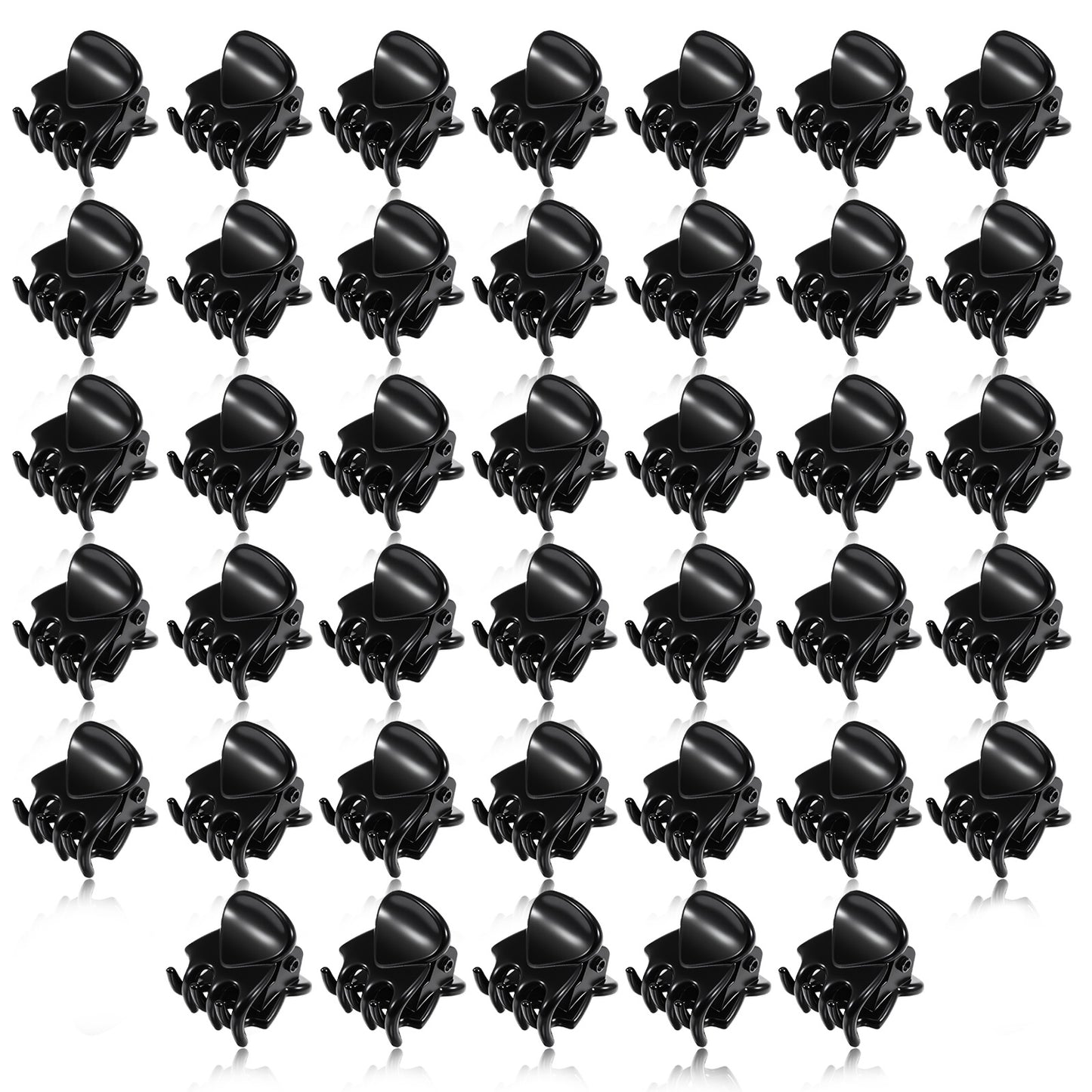 DOPENSPI 40 PCS Mini Hair Clips, 1.5 cm Plastic Mini Claw Hair Clips Black HairClips Black Plastic Hairpin Hairs Styling Accessories for Women and Girls