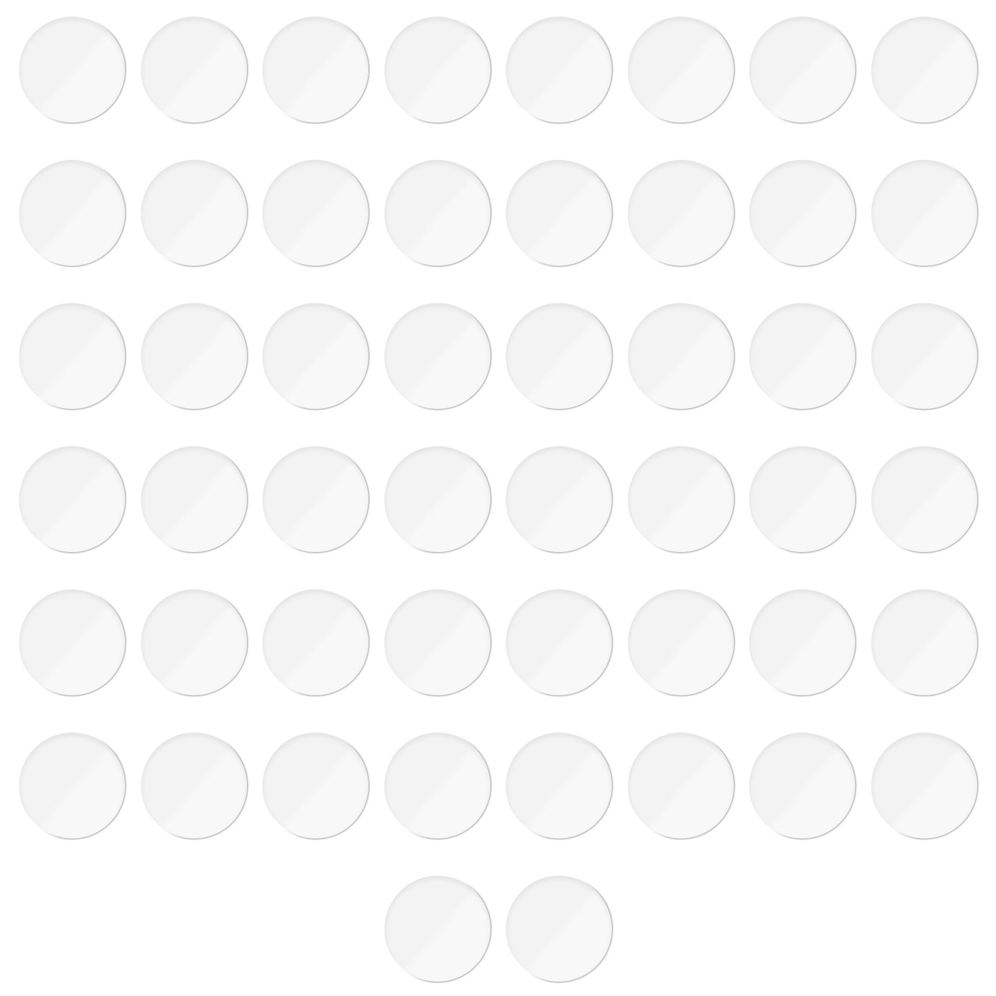 Bewudy 50 Pcs Glass Table Top Anti Slip Pads, 0.98" Glass Table Top Bumpers Grippers, Non Slip Sticker Self Adhesive Rubber Pad Feet for Cutting Board, Furniture, Laptop, Under Glass