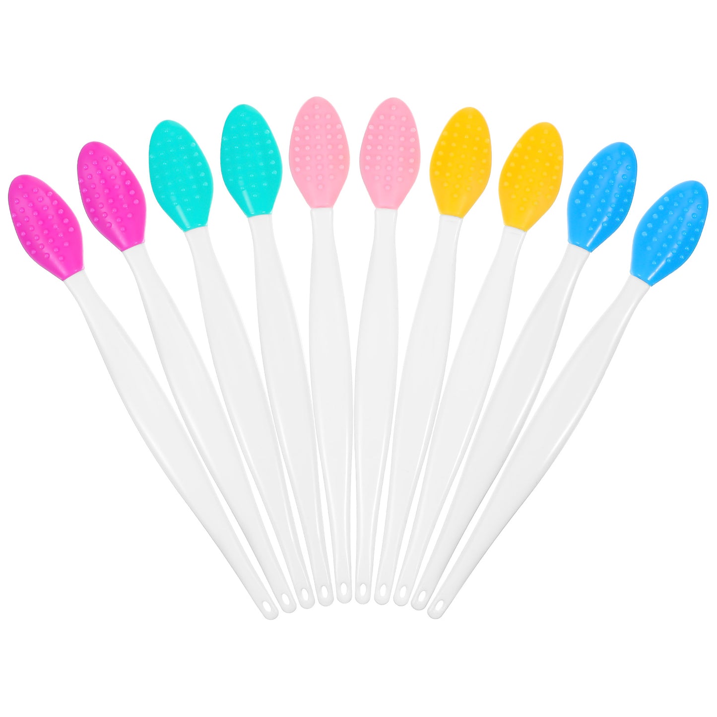 IANFAN10 Pcs Lip Scrub Brush, Double-Sided Lip Exfoliating Brushes, Soft Silicone Pore Cleaning Brush Colorful Lips Cleansing scrubber for Men Women Lightening Smoothing Lips