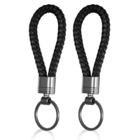 Giantree 2Pcs PU Leather Keychains, Key Chain Strap Key Rings Men, Keychain with Zinc Alloy, Key Ring Car Keychain, Lanyard for Keys Personalised Keyring for Men and Women Car Home Office Key(Style A)
