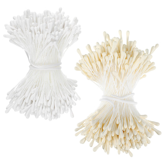 IANFAN 800 Pcs 3mm Flower Stamens, Artificial Flowers Stamen Double Heads Simulated Stamen Handmade Floral Stamens Flower PollensStamen for Flowers Making DIY Crafts Wedding Bouquet Scrapbook Decor