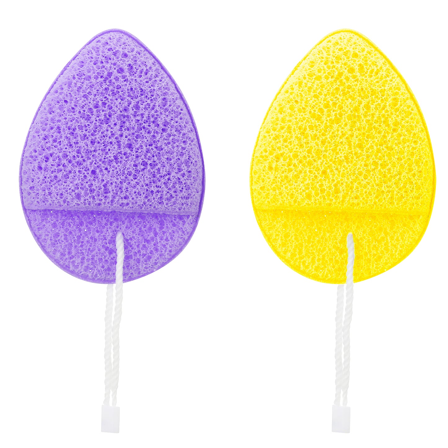 Molain 2 PCS Gentle Facial Sponge, Compressed Facial Sponges Wash Reusable Puff for Daily Face Removes Deep Down Dirt & Makeup, Glove Bath Sponge Gentle Exfoliating Pads(Purple+Yellow)
