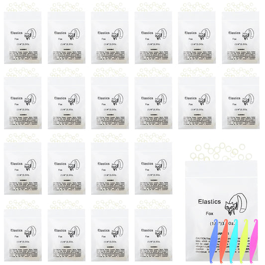 JIEYAO 500 Pcs Orthodontic Elastic Rubber Bands, 1/4 Inch Braces Rubber Traction Bands, 3.5 OZ Rubberbands Fix Tooth Gap with 5 Pcs Elastic Placer for Braces Orthodontic Supplies for Oral Care(1/4)