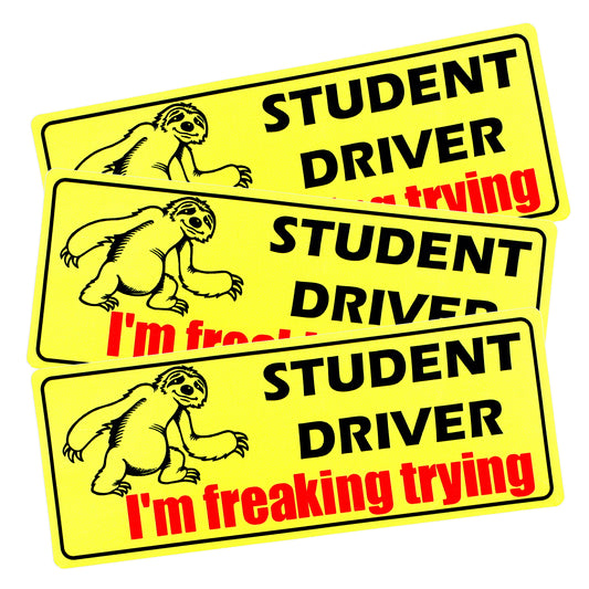 Andibro Student Driver Magnet Stickers for Car, Funny New Driver Magnet Sticker 3Pack Removable Novice Safety Attention Sign for Car Reflective Sticker for New Drivers