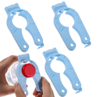 simarro 4Pcs Plastic Bottle Cap Openers, Water Bottle Opener Multifunctional Plastic Bottles Cap Opener Ergonomic Kitchen Caps Openers for Arthritic Hands Elderly Seniors Weak Hands(Blue)