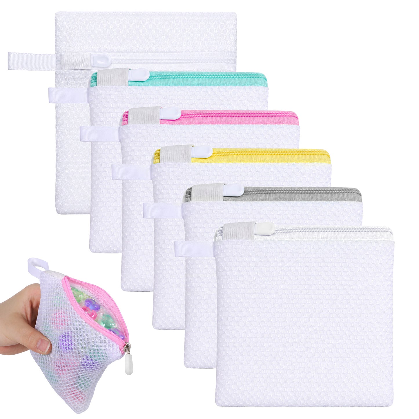 SULIKJHUI 6 Pcs Small Mesh Laundry Bags, Mesh Wash Bags for Delicates
