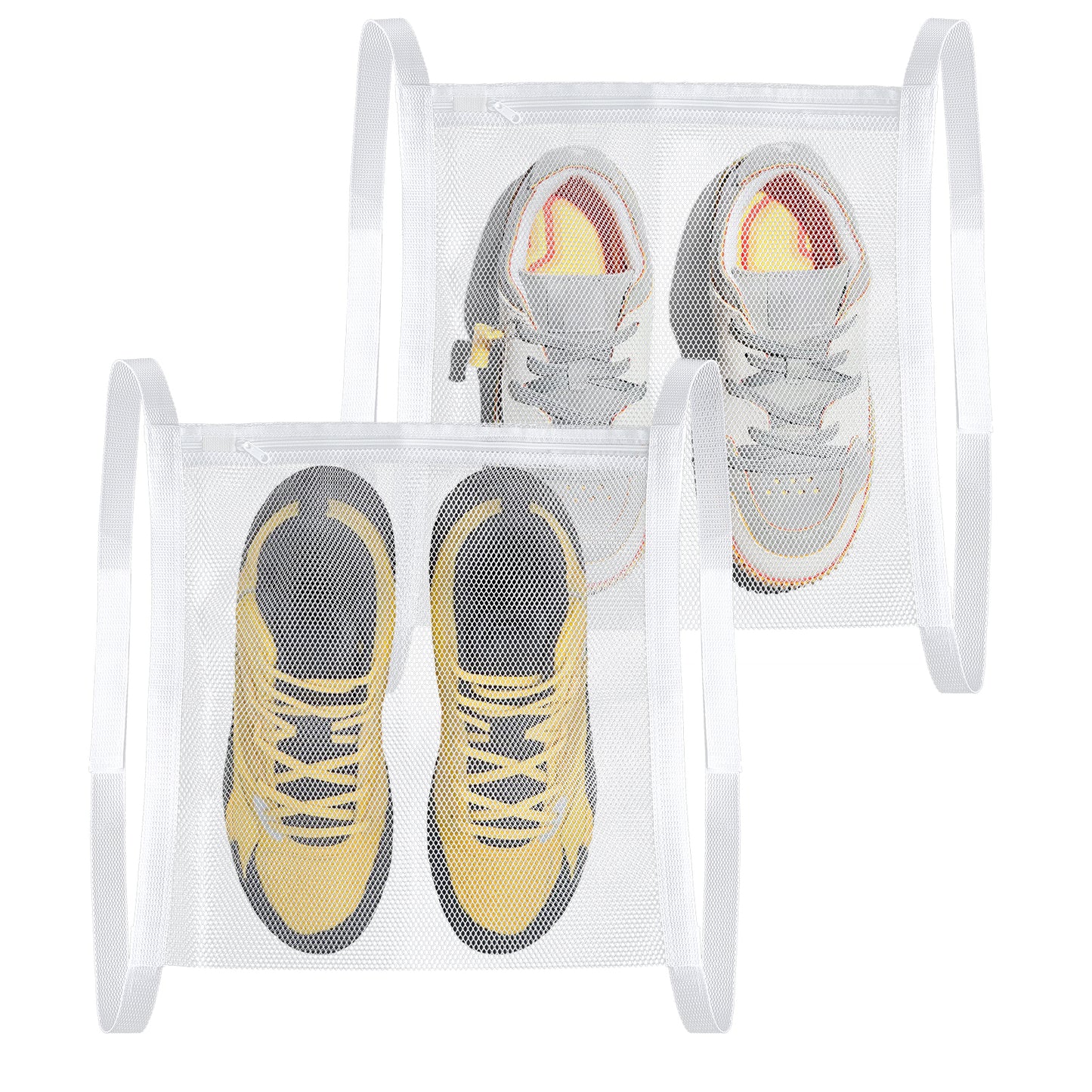 LIQWEI 2Pcs Shoe Dryer Bag, Shoe Reusable Washing Machine Bags, Mesh Shoes Cleaning Bags Dryers Shoeing Rack Inside Dryers, Laundry Shoeing Bag for Clothing, Shoes, Washer Dryer