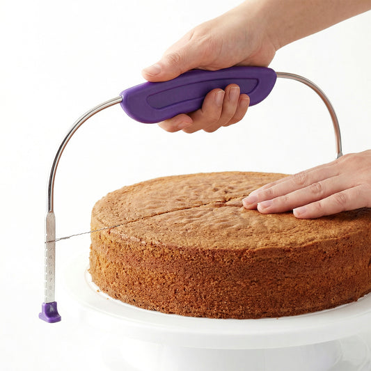 HJZHII Cake Leveler, Adjustable Cake Cutter Slicer Leveler 9 Different Height Premium Stainless Steel Cakes Wire Cutter Slicer Professional Cakes Slicer Tool for Leveling(Purple)