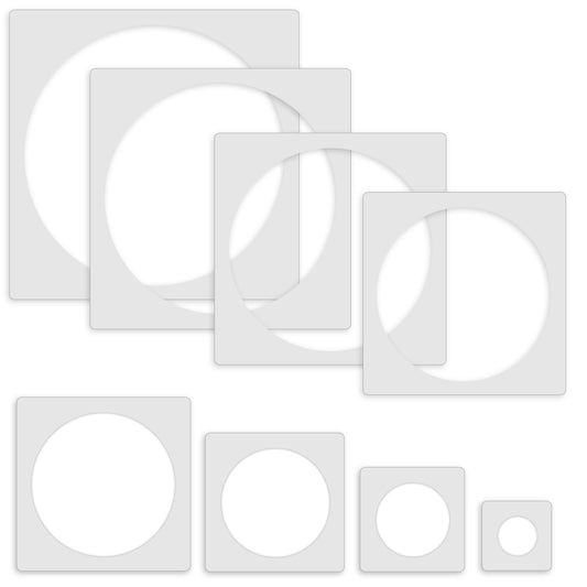 Giantree 8PCS Circle Stencils for Drawing, Reusable Plastic Circle Stencil Paper, Various Sizes Circle Maker Drawing Tools for Painting and Spraying on Walls or Wood Artists and DIY Projects (8)