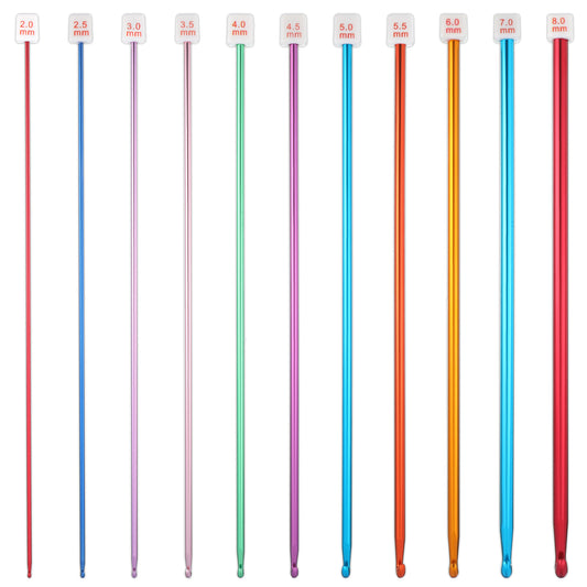 cobee 11 Pcs Crochet Hook Set, Long Crochet Hooks Knitting Needles, Colorful Aluminum Knitting Crochets Accessories Tools for Beginners, Enthusiasts Or Professionals