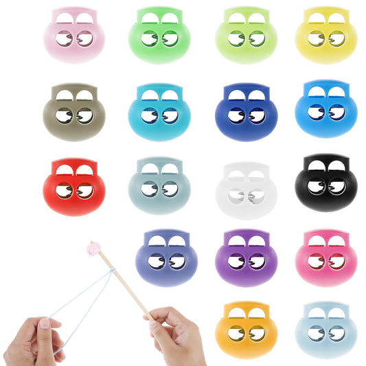AOZUO 17pcs Colorful Knitting Needle Stoppers, Double Hole Knit Needle Point Protectors Skull Pattern Needle End Caps Stitch Stoppers Knitting Accessories and Gadgets for Sewing Knitting DIY Crafts