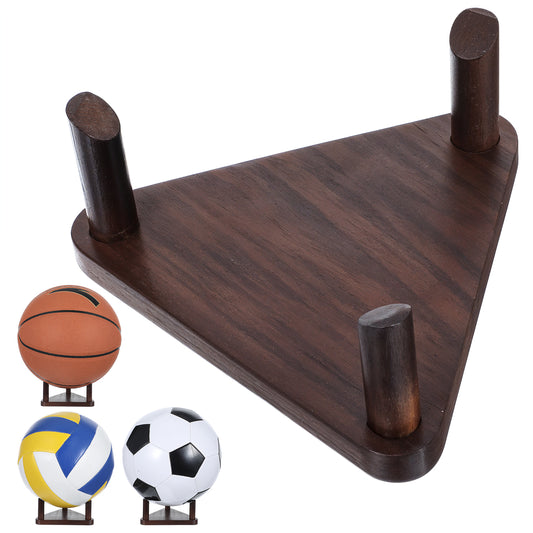 MBAIYO Ball Holder Display Stand for Basketball, Football Soccer Volleyball Bowling Ball Solid Walnut Ball Stand for Autographed Memorabilia Trophy Display Home Decor