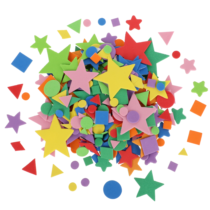 Molain 313 Pcs Foam Geometric Shape Stickers, Assorted Colors Self Adhesive Circle Square Triangle Pentagram Stickers for DIY Crafts Scrapbooking Kids School Project Party Decorations