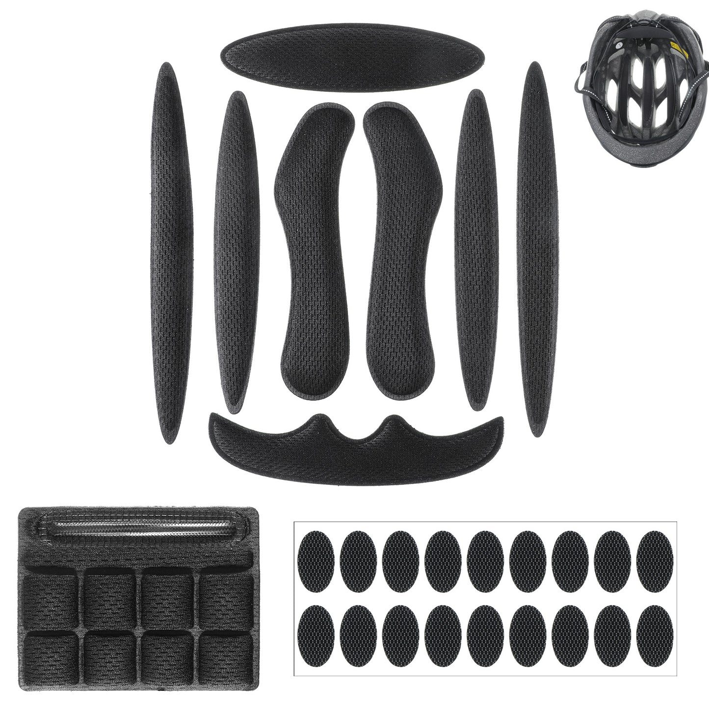 LXUEJIE Helmet Padding Kit, Universal Foam Pads Set 27 Pcs Bicycle Replacement Pads Helmet Foam Padding Cushions Mats Set for Bike Motorcycle Cycling Racing Helmets
