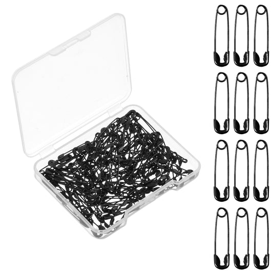 Molain 120pcs Safety Pins, 19mm Mini Safety Pins for Clothes Metal Safety Pin Sewing Pins Mini Safety Pins Sewing Clothes Pins for Tags DIY Crafts Jewelry Making (Black)