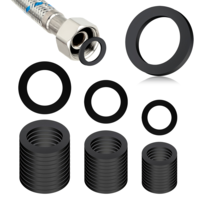 BOHUIZ 48 Pcs Rubber Washers Assortment Kit 19/24/30mm 3 Sizes Black Shower Hose Washers Vibration Absorbing Pads Faucet Washer for Household Faucets Garden Hoses Tap Sealing Rings Screws and Bolts