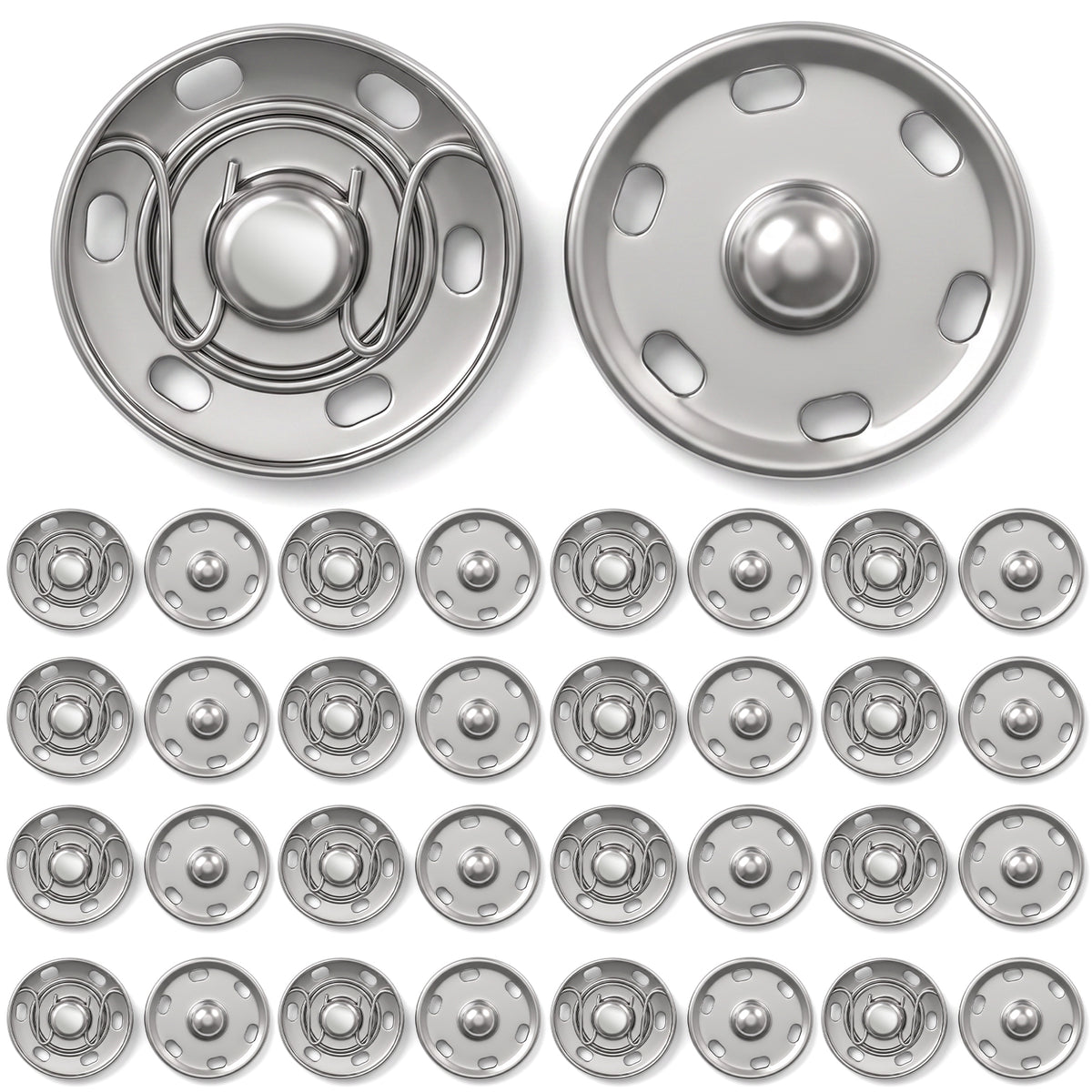 Andibro 24 Sets Large Press Studs, 25mm Press Studs for Clothing