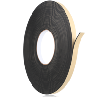 SHENLIU 1 Roll Weather Stripping Self Adhesive Foam Tape 10mm(W) x 2mm(T) Window Door Draught Excluder SoundProof Weather Strip Tape Seals for Gap Seal, Total 15M Long Black