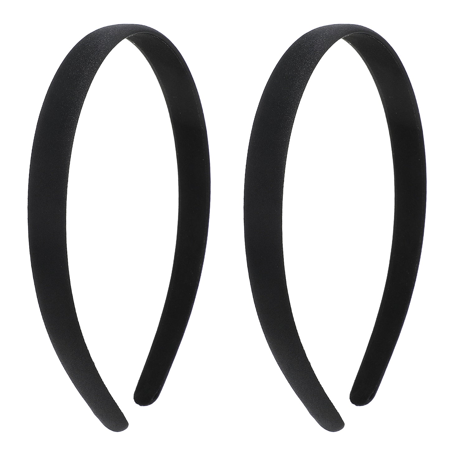JIYIN 2 Pcs Satin Black Headbands for Women, Plain Wide Hair Band Fashion Solid Hairband Non-Slip Elastic Hoops for Women Girls Cosplay Christmas Valentine's Day Gifts