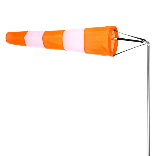 JJUNW 30 Inch (80cm) Windsock Rip-Stop Nylon Wind Direction, Windsock Rip-Stop Outdoor Rainbow for Outdoors Airport Farm & Park - Orange 2.5 Feet