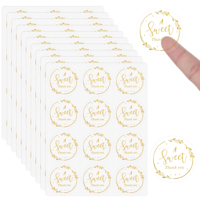 LXUEJIE 120 Pcs A Sweet Thank You Stickers, 2 Inch Gold Foil Thank You Label Sticker, Envelope Sticker Gift Packaging Stickers for Wedding, Baby Shower, Birthday, Gift Wrapping Envelope Seal(Gold)